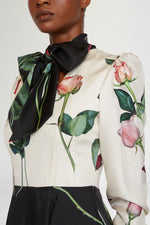 Abito Midi in Seta con Foulard