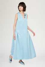 Flared Dress with Side Ruffles
