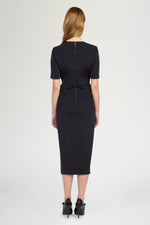 Midi Sheath Dress With Floral Embroidery