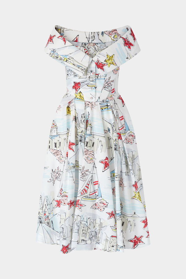 Alghero Print Bustier Dress