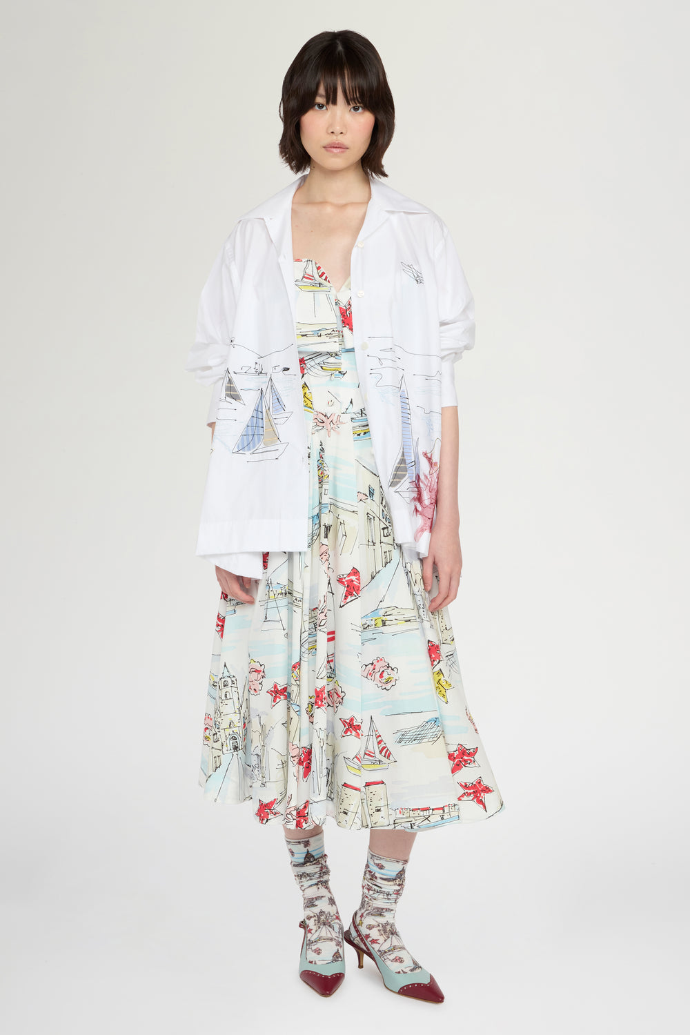 Abito Bustier con Stampa Alghero