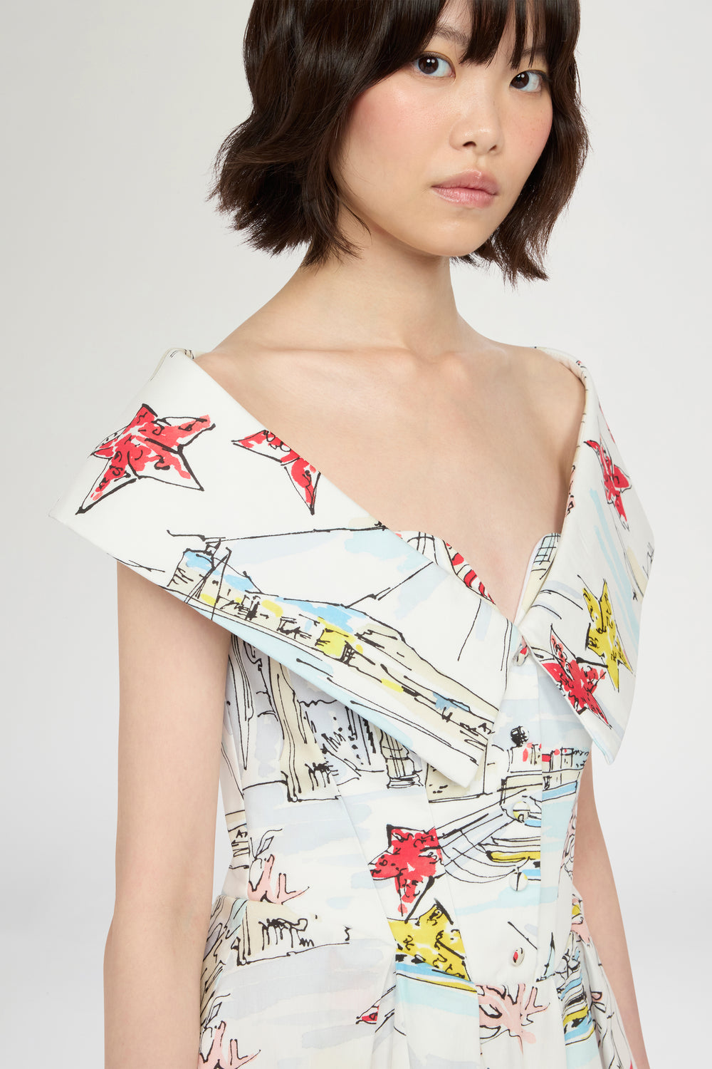 Abito Bustier con Stampa Alghero