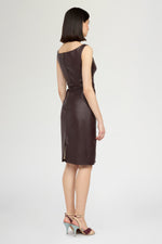 Midi Leather Sheath Dress