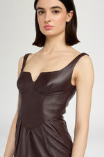 Midi Leather Sheath Dress