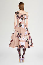 Painterly Floral Print Shawl Dress