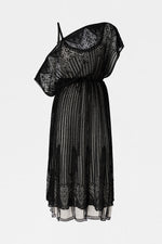 Abito Midi in Maglia Traforata Nero