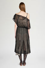 Abito Midi in Maglia Traforata Nero