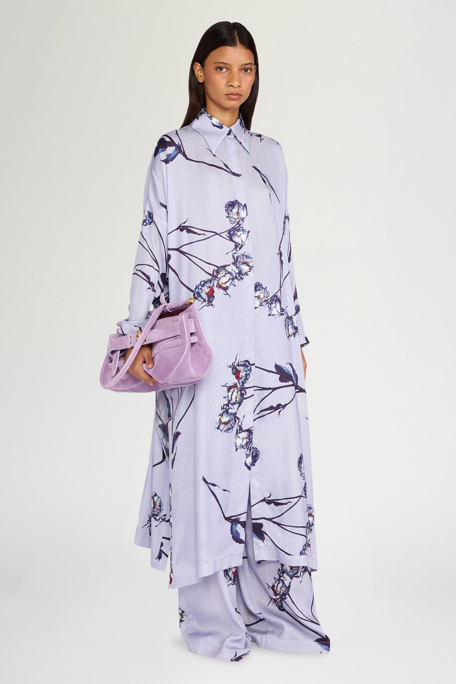Lilac Floral Chemisier Dress