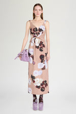 Blush Painted Floral Midi Dress
