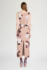Blush Painted Floral Midi Dress