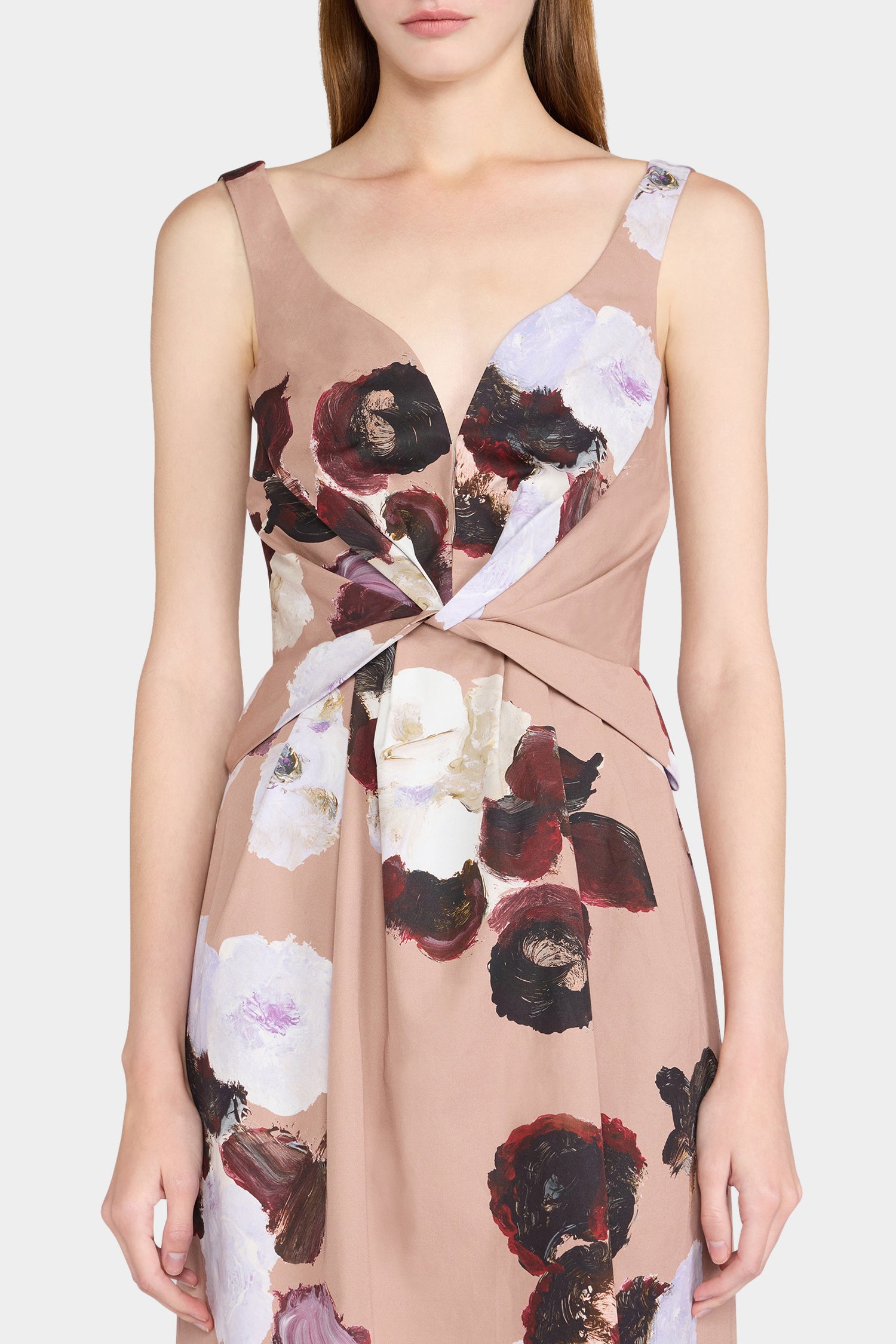 Blush Painted Floral Midi Dress