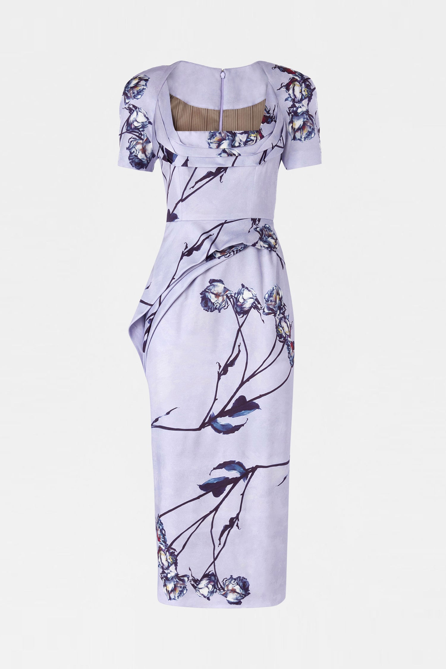 American Neck Rose Print Dress