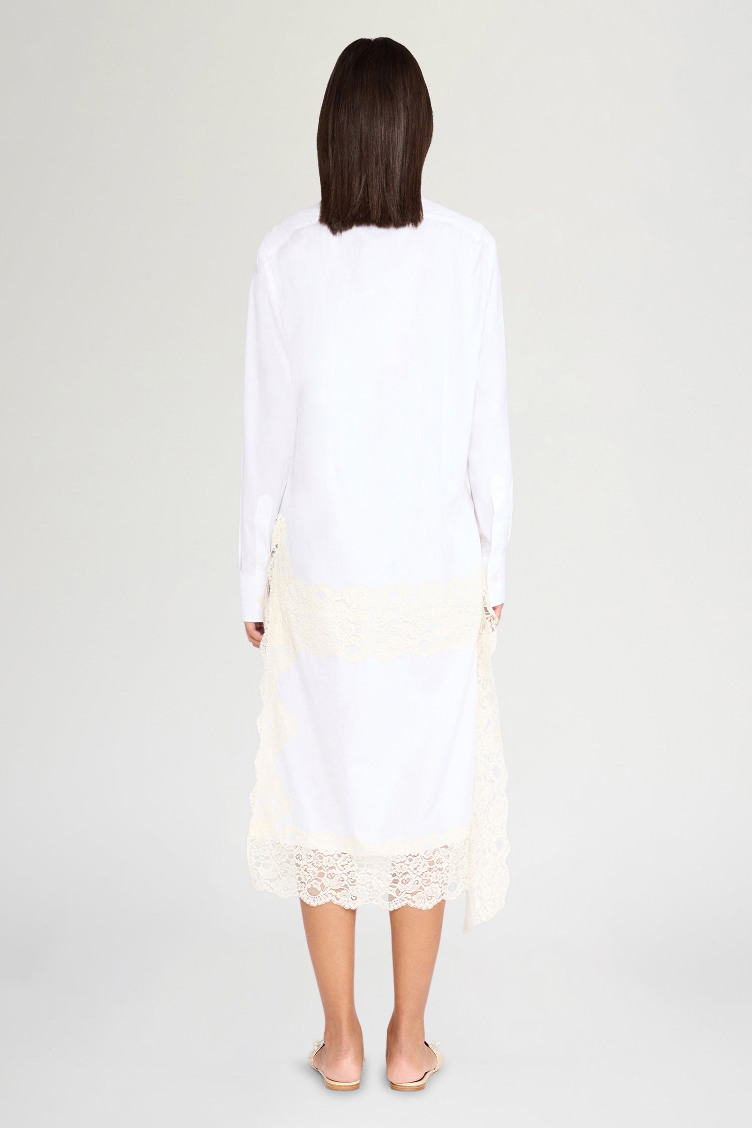 Ecru Lace Shirt Dress