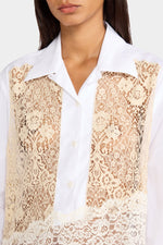 Ecru Lace Shirt Dress