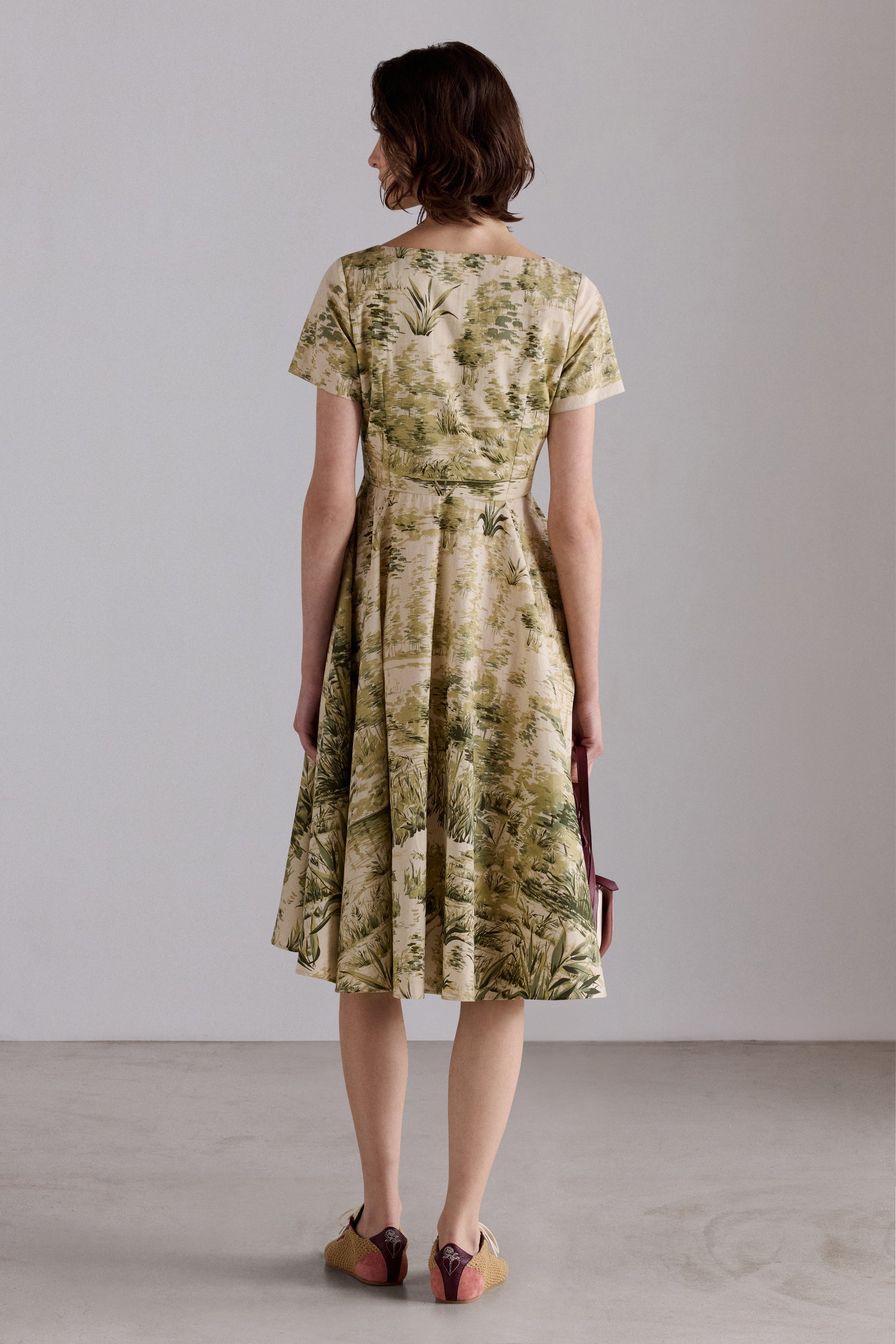 Botanical Wrap Midi Dress