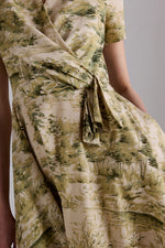 Botanical Wrap Midi Dress
