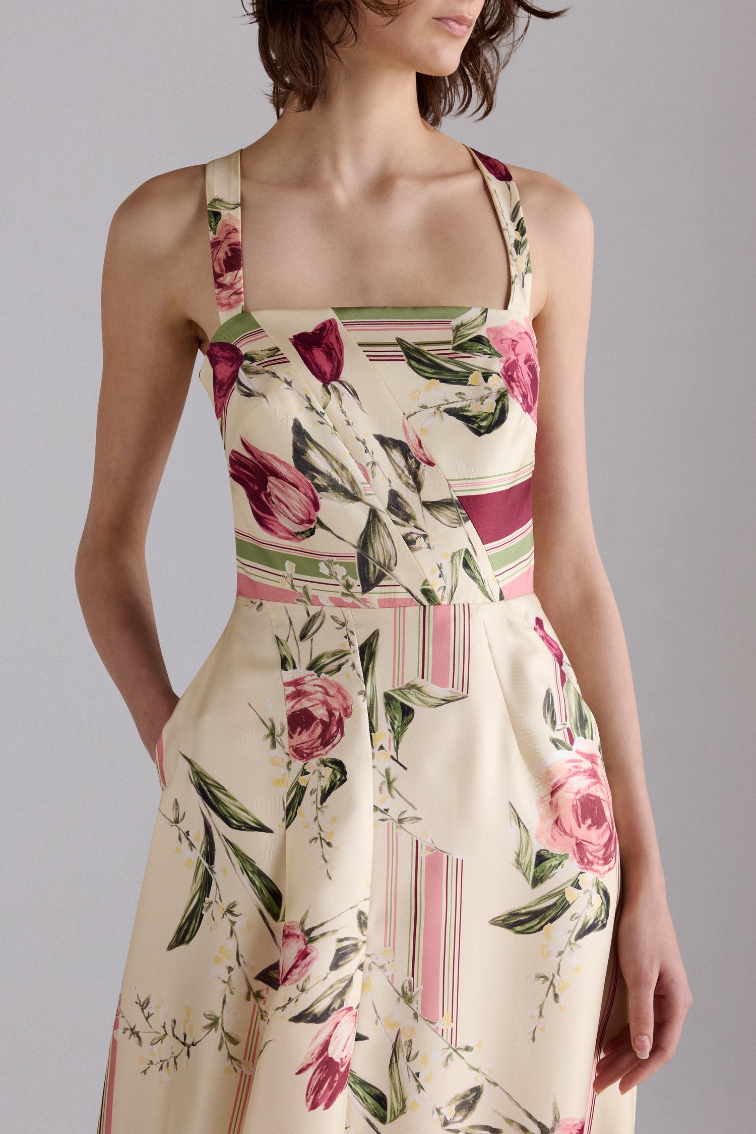 Rose and Tulip Silk Dress
