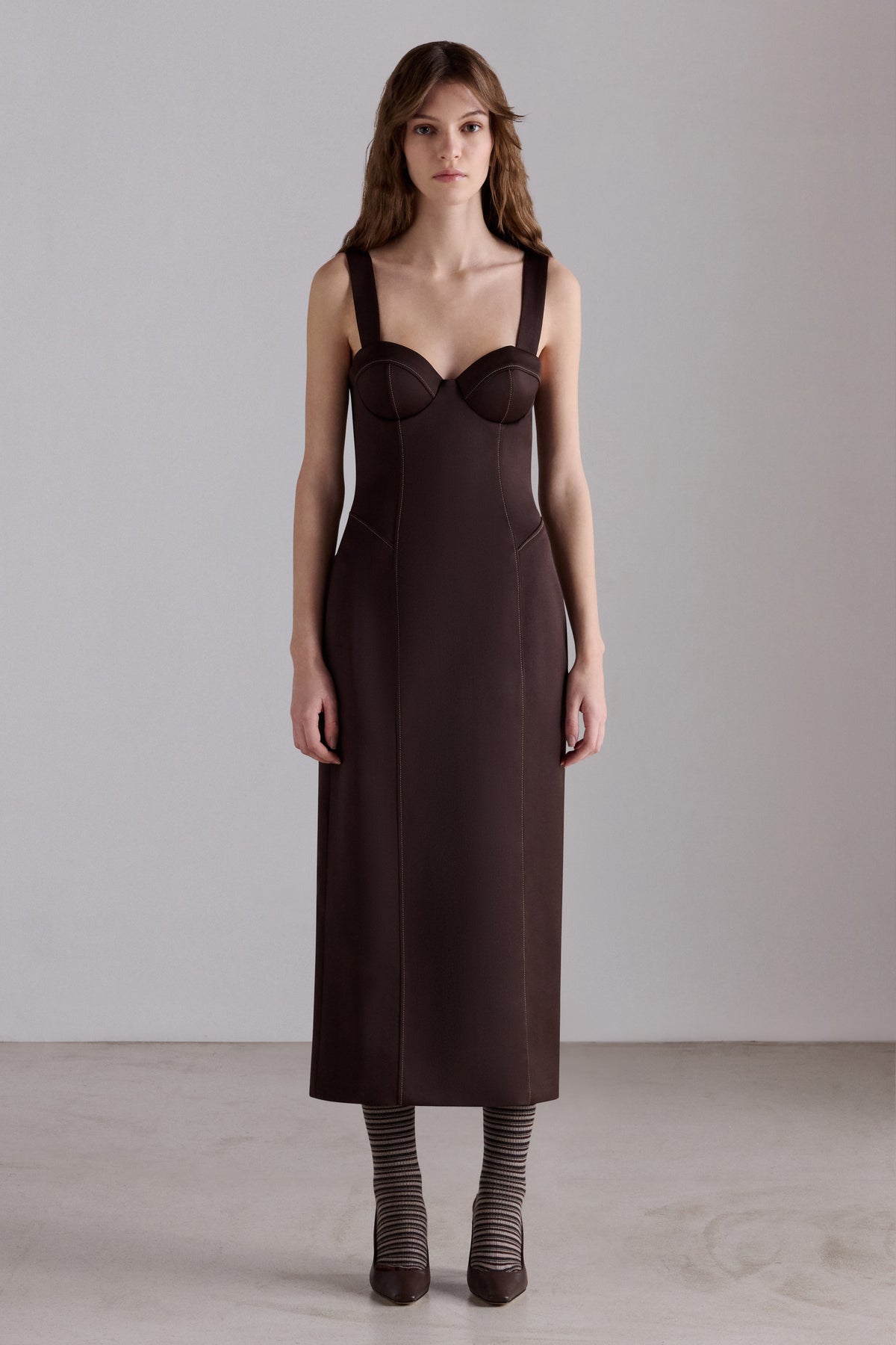 Abito Bustier Midi Cioccolato