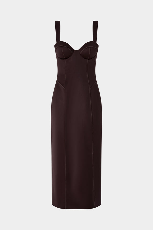 Abito Bustier Midi Cioccolato