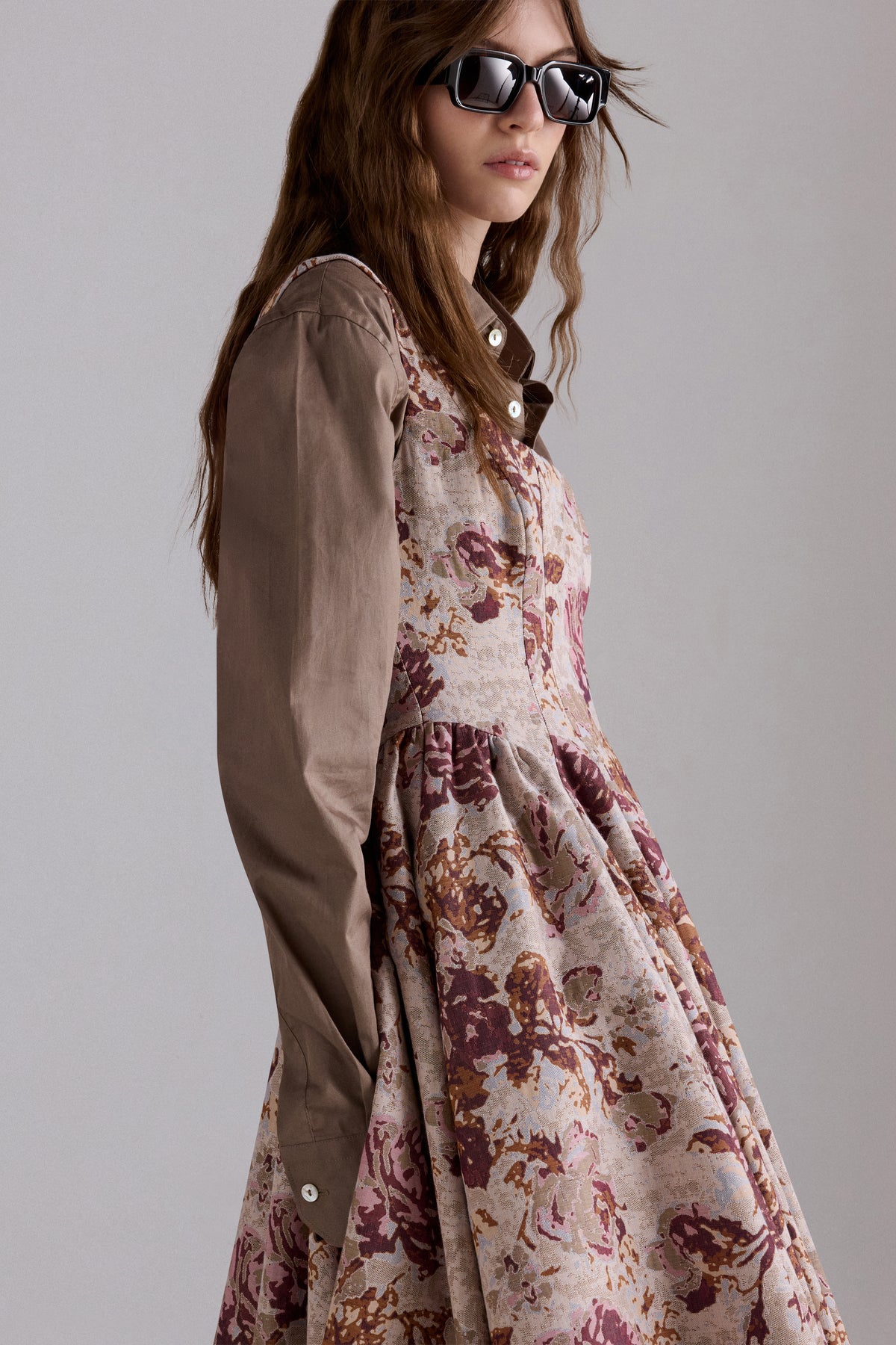 Abito Midi in Jacquard di Rose