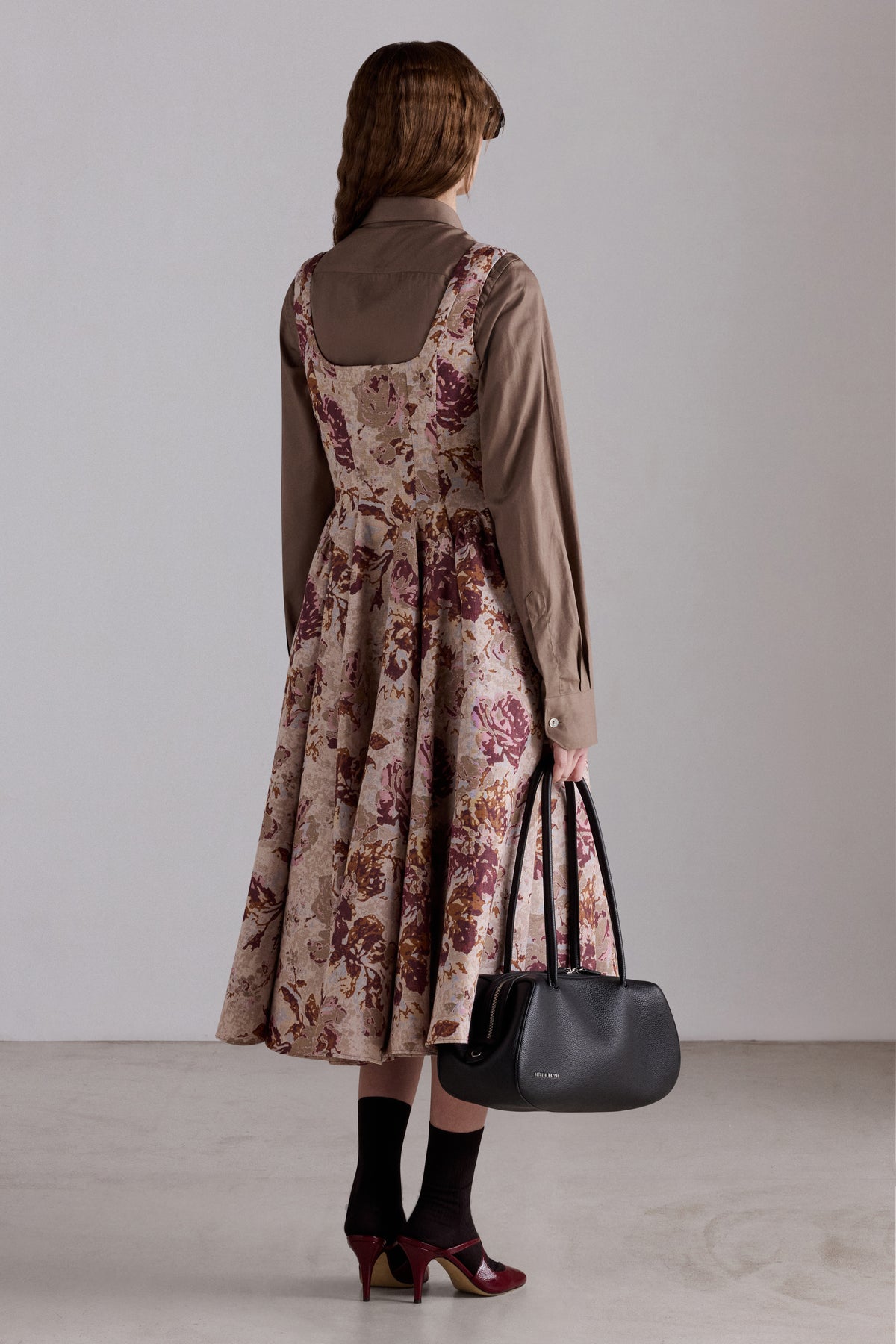 Abito Midi in Jacquard di Rose