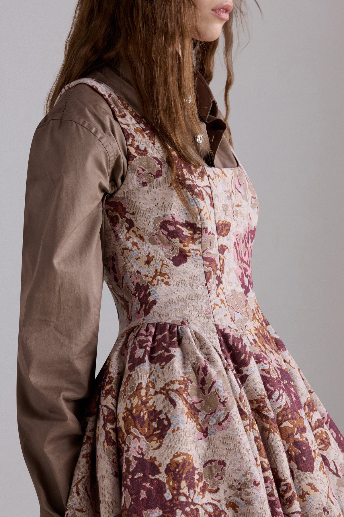 Abito Midi in Jacquard di Rose