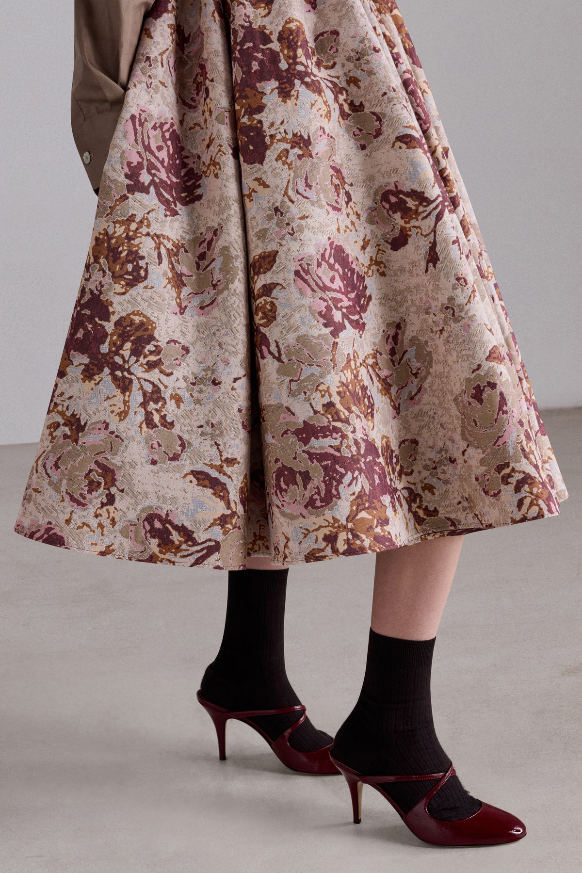 Abito Midi in Jacquard di Rose