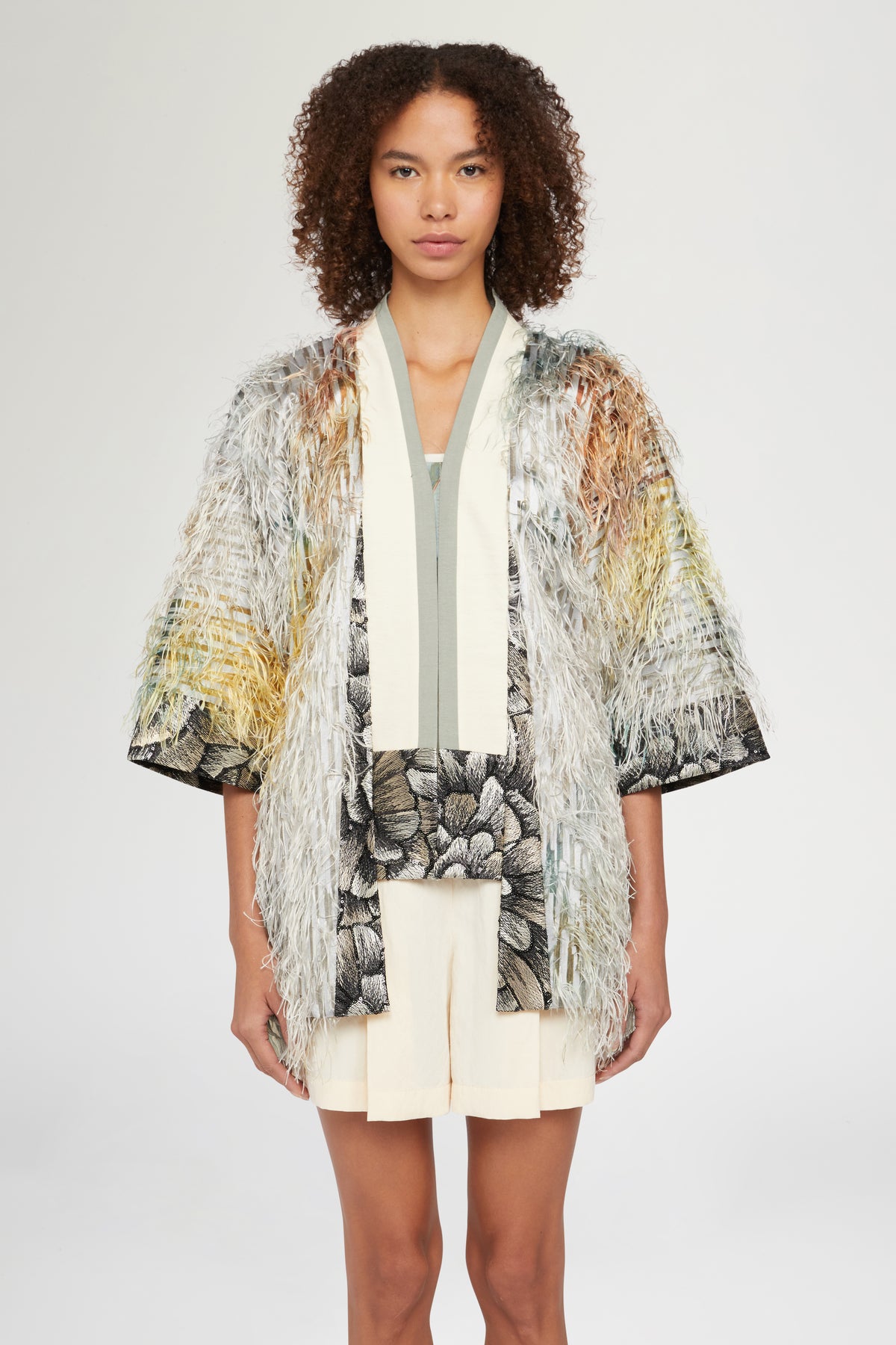 Kimono with Feathers