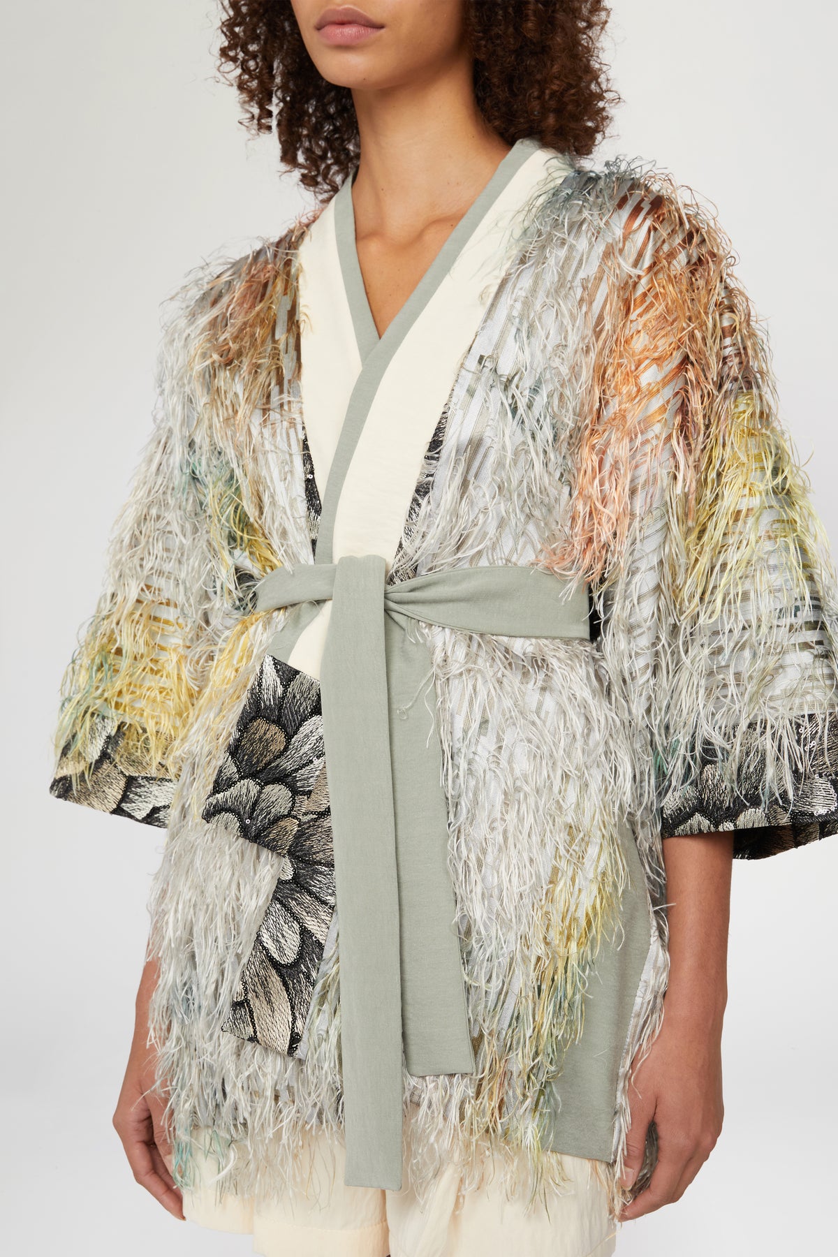 Kimono with Feathers