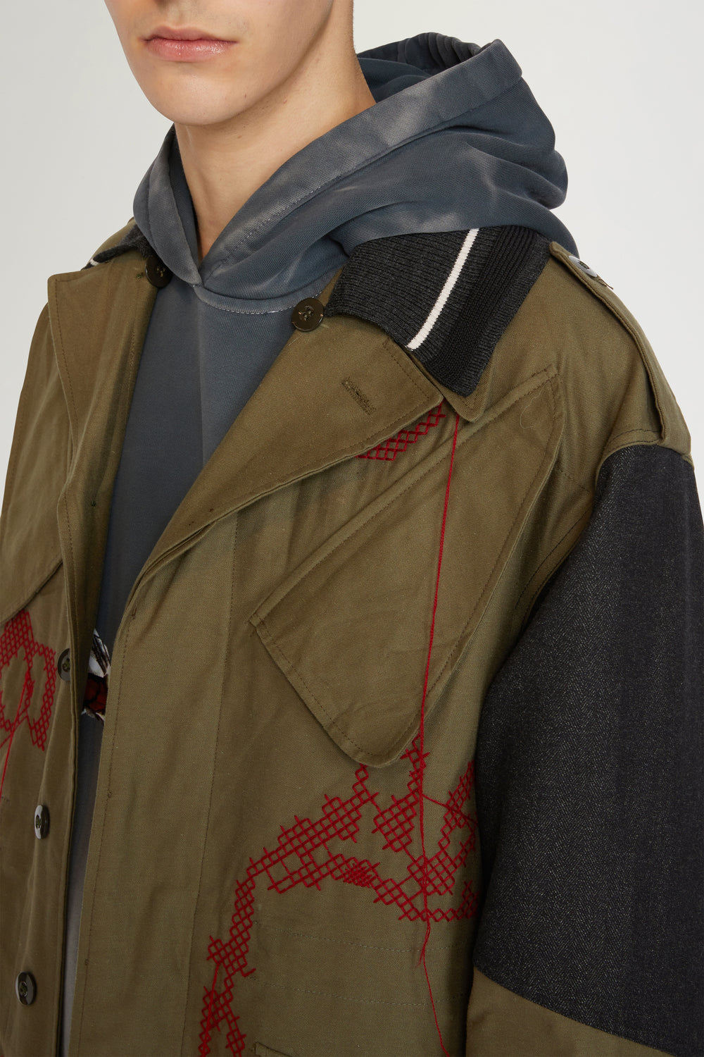 Parka in Cotone con Ricamo