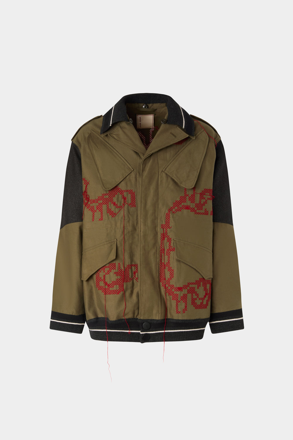 Parka in Cotone con Ricamo
