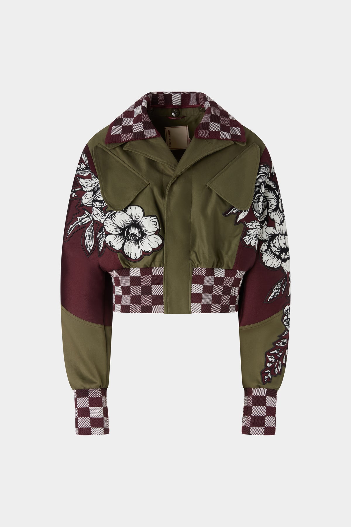 Parka Bomber with Floral Jacquard Details