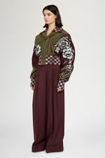 Parka Bomber with Floral Jacquard Details