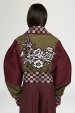 Parka Bomber with Floral Jacquard Details