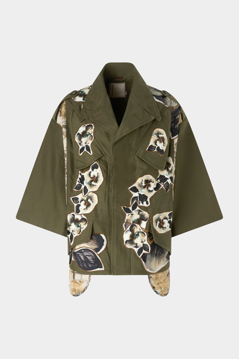 Parka Svasato con Patchwork Floreale