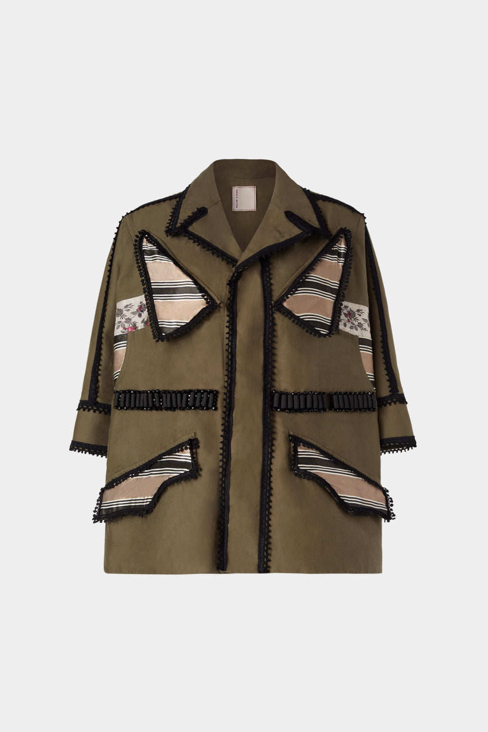 Parka con Patchwork e Rifiniture a Contrasto