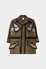 Patchwork Parka with Decorative Trim