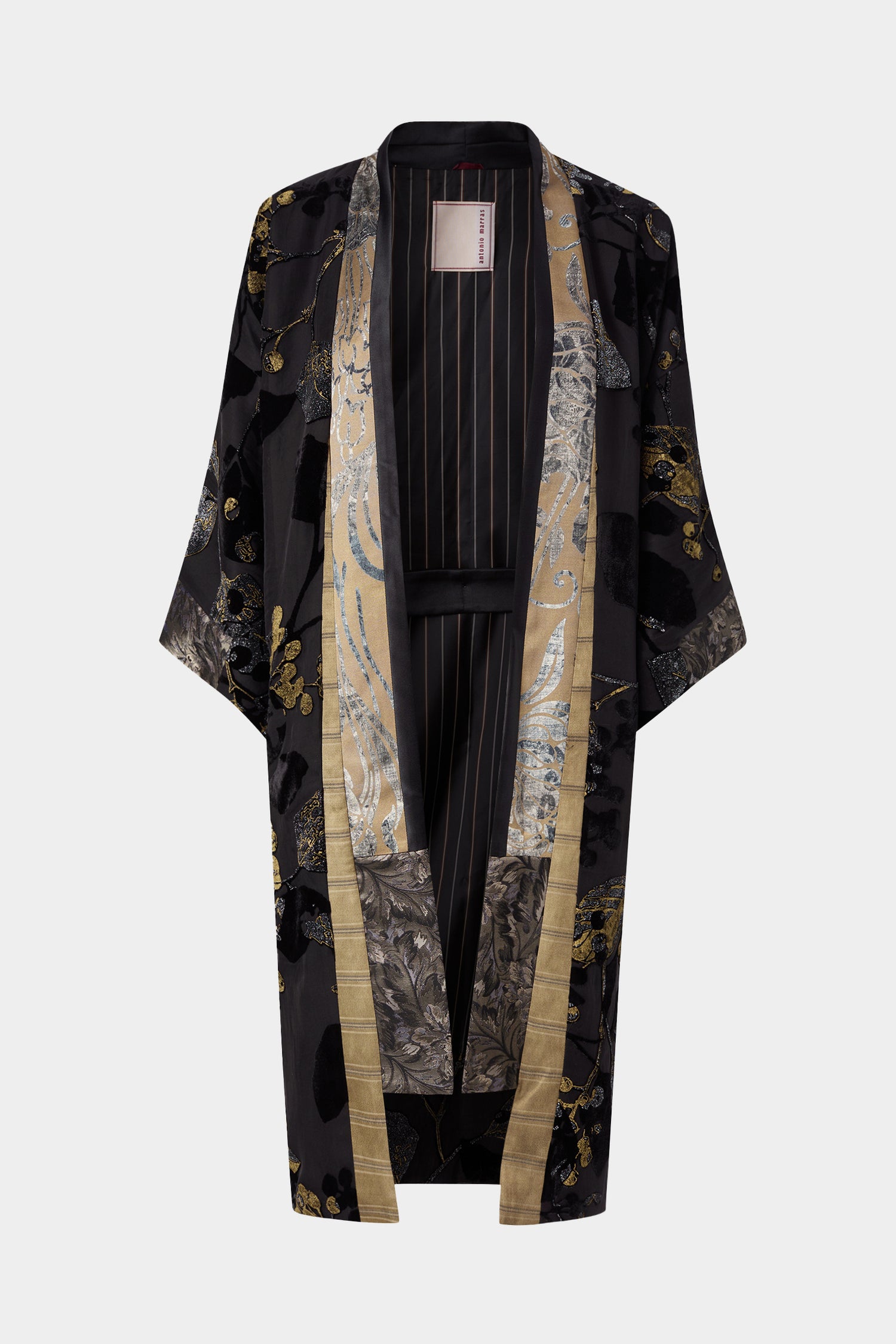 Black and Gold Devoré Kimono