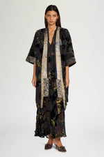 Black and Gold Devoré Kimono