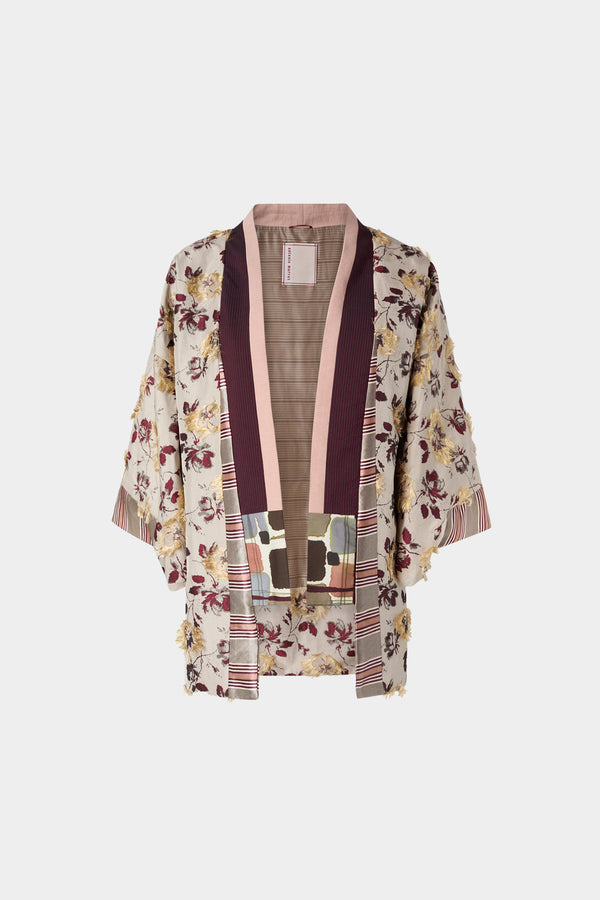 Ivory Floral Patchwork Kimono