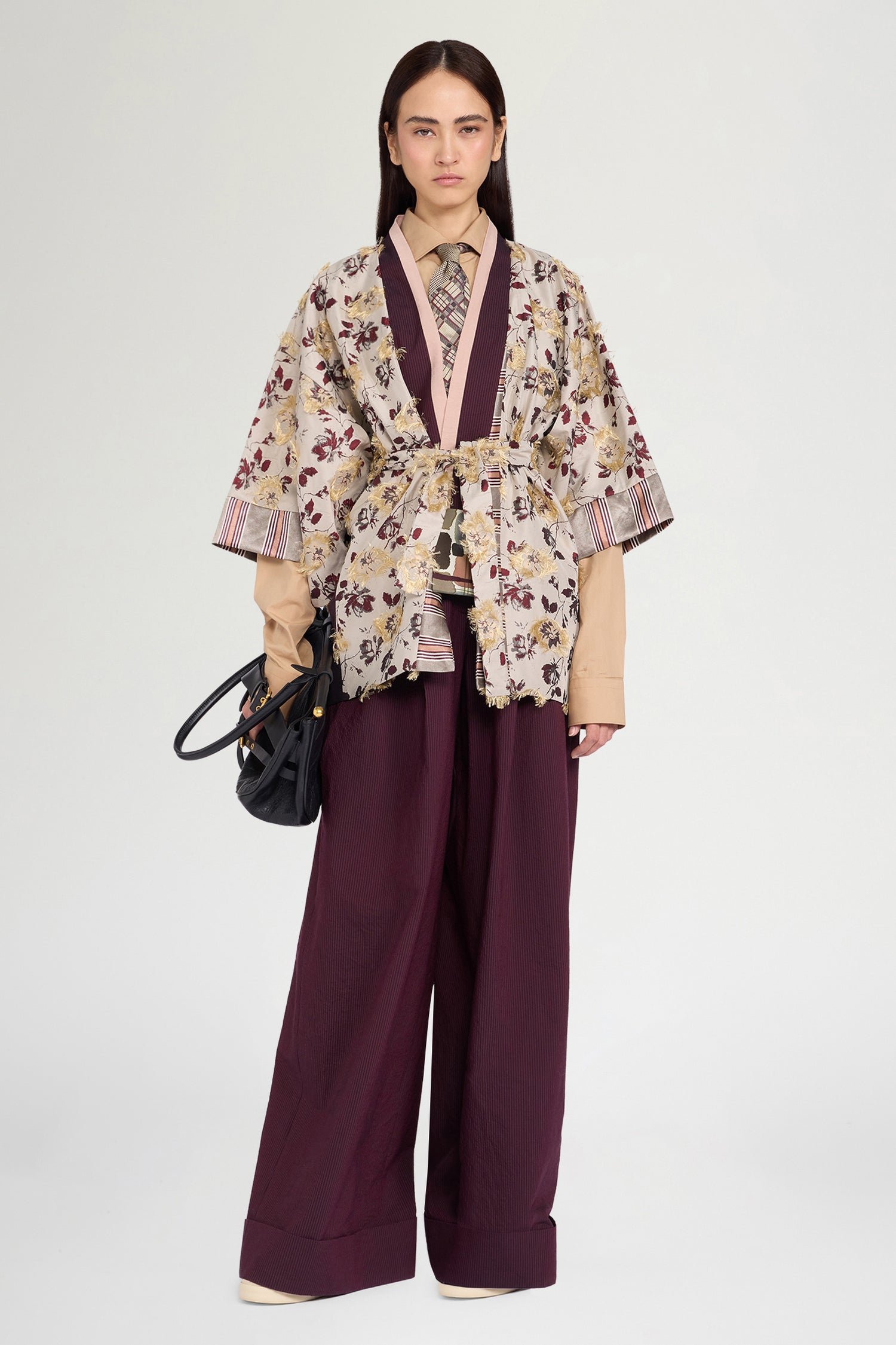 Ivory Floral Patchwork Kimono