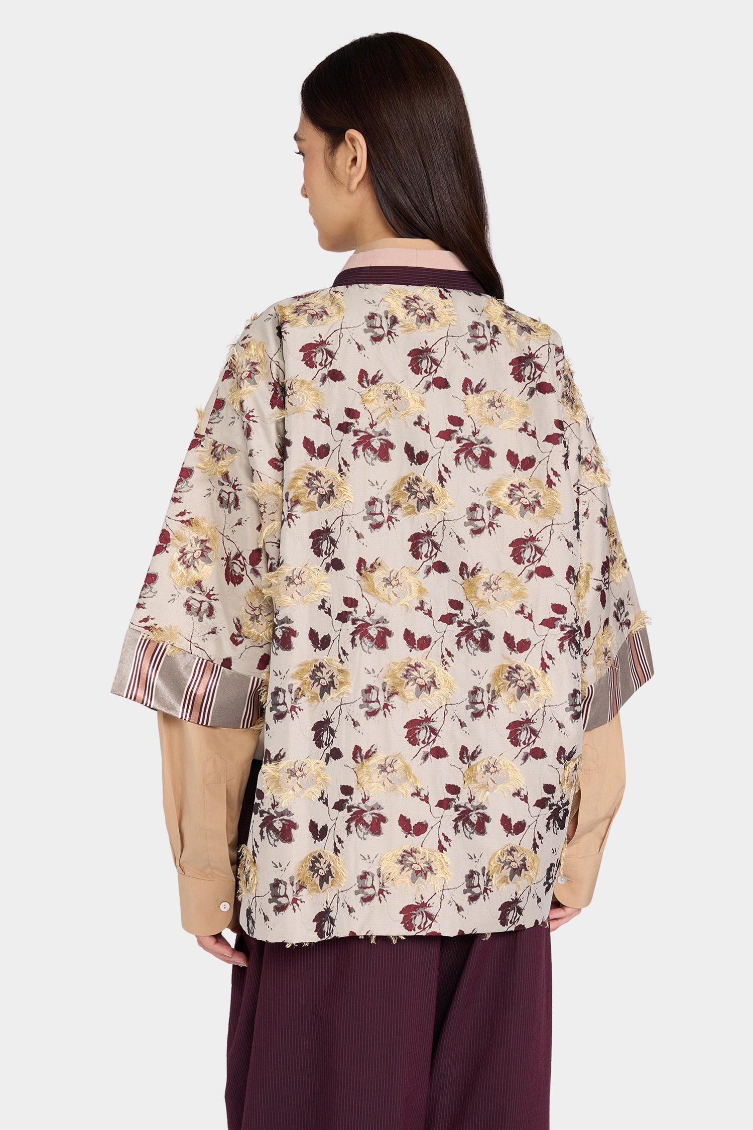 Ivory Floral Patchwork Kimono