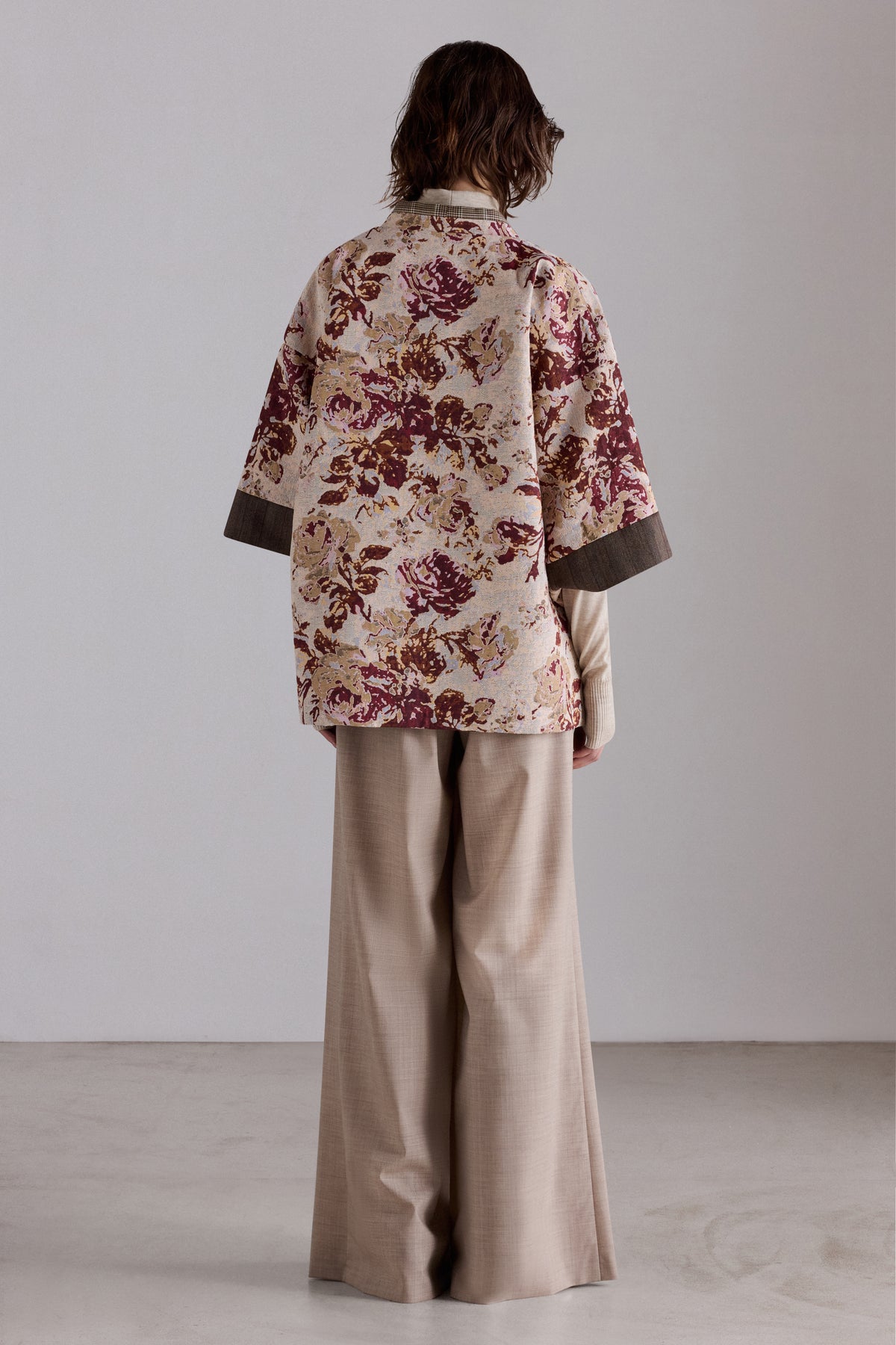 Kimono in Jacquard di Rose