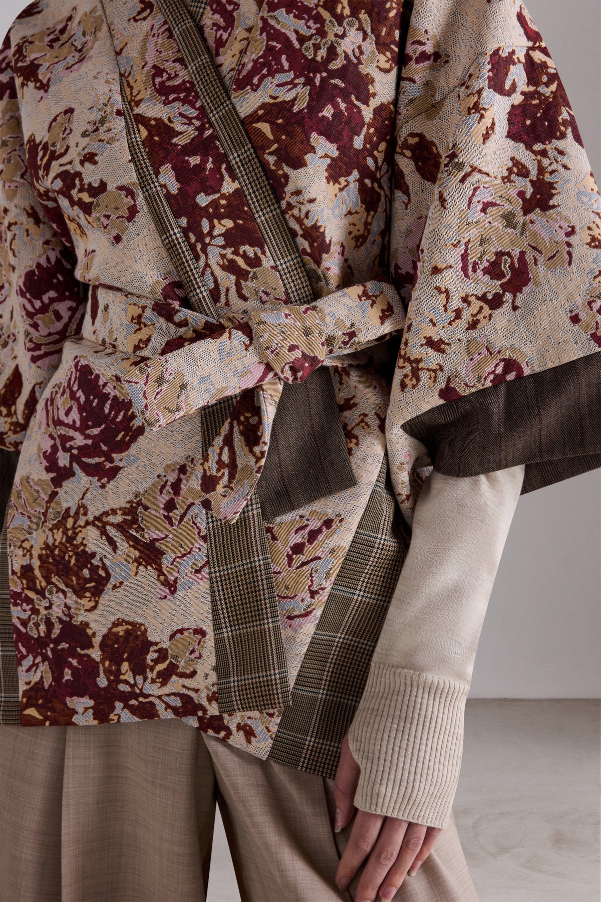Kimono in Jacquard di Rose