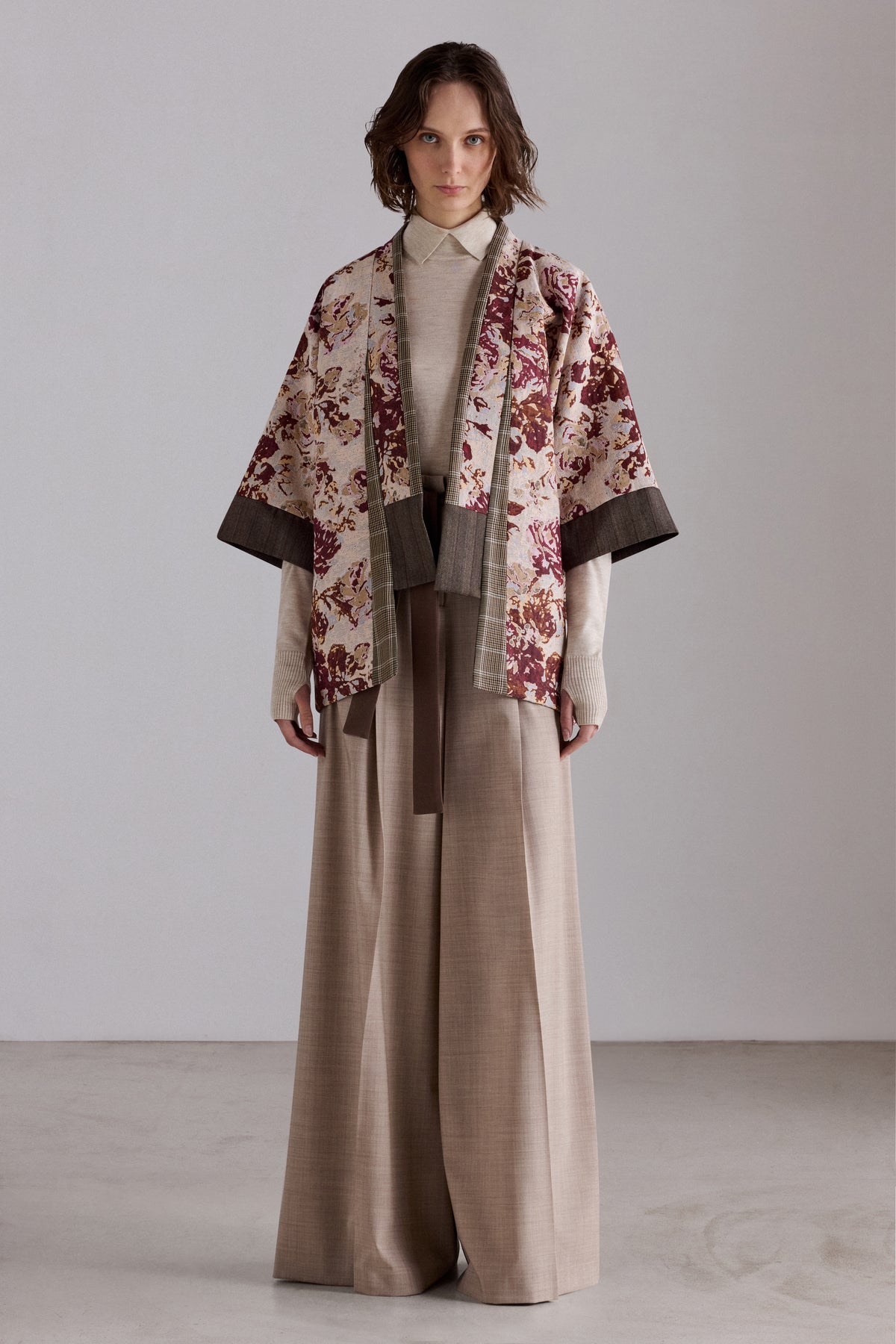 Kimono in Jacquard di Rose