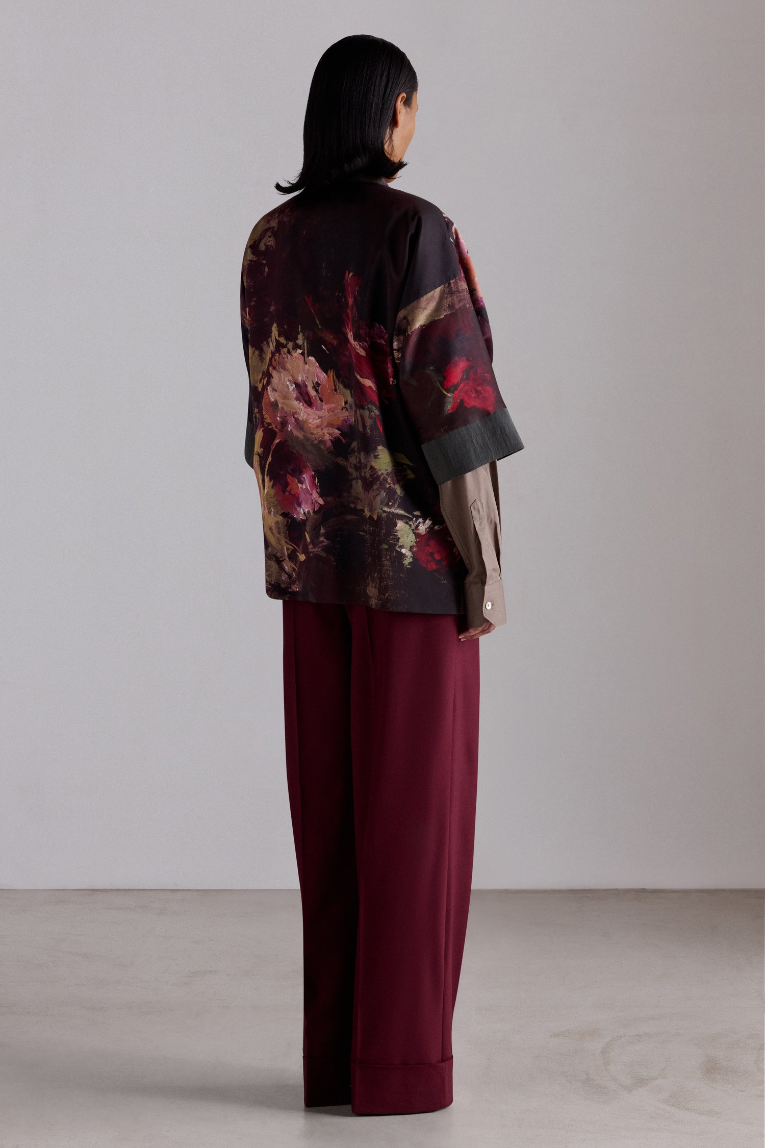 Painterly Rose Silk Kimono