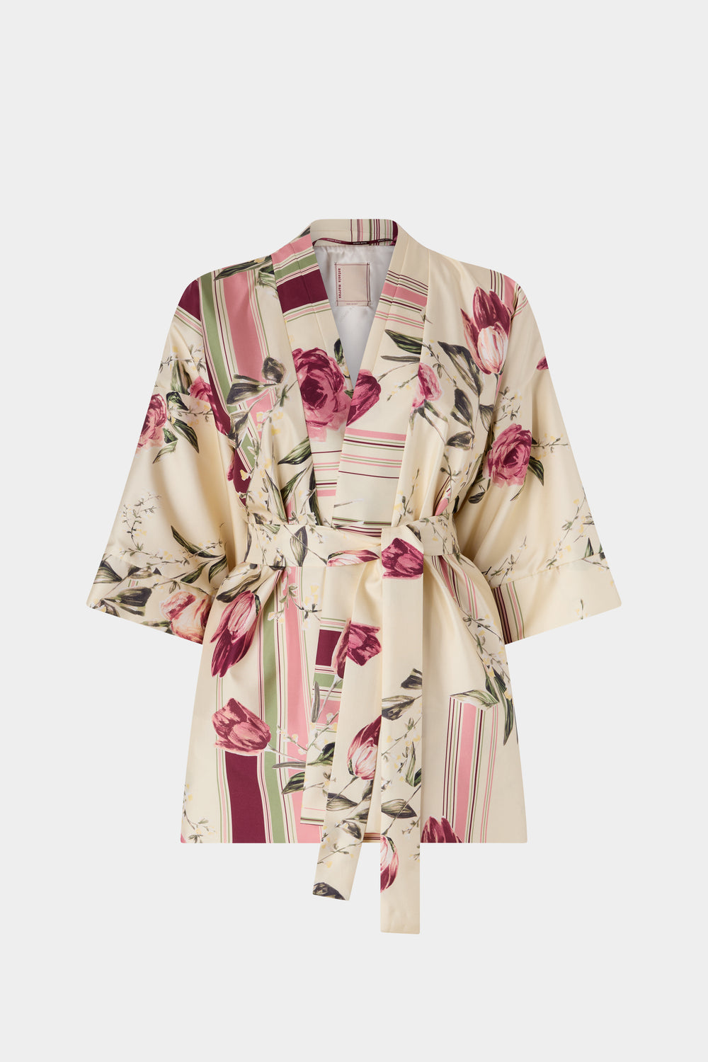 Kimono with Rose and Tulip Print
