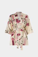 Kimono with Rose and Tulip Print