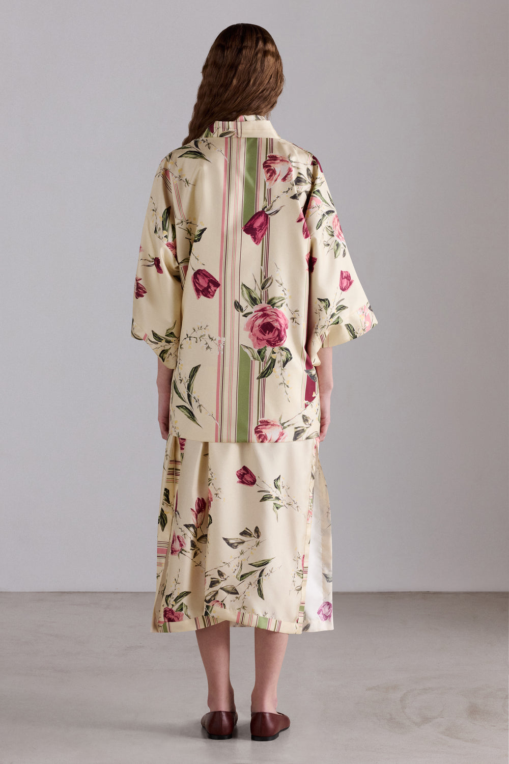 Kimono with Rose and Tulip Print