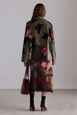 Parka con Ricamo Floreale con Dettagli in Perline